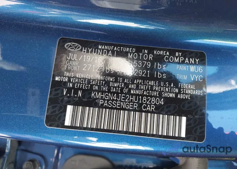 2017 Genesis G80 3.8 z USA, uszkodzony, nr VIN KMHGN4JE2HU182804